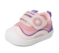 MASOCIO Zapatos Bebe Niña Primeros Pasos Bebé Zapatillas Respetuoso Deportivas Calzado Respetuosas Antideslizante Talla 21.5 Rosa