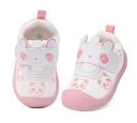 MASOCIO Zapatos Bebe Niña Zapatillas Primeros Pasos Bebé Deportivas Respetuosas Calzado Respetuoso Antideslizante Rosa Bianco (Talla Fabricante: CN 19) EU 21.5