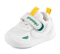 MASOCIO Zapatos Bebe Niño Niña Primeros Pasos Bebé Zapatillas Calzado Deportivas Respetuoso Antideslizante Talla 21.5 Blanco (Talla Fabricante 19)