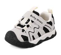MASOCIO Zapatos Bebe Niño Niña Zapatillas Primeros Pasos Bebé Deportivas Calzado Respetuoso Antideslizante Negro Blanco (Talla Fabricante: CN 19) EU 21.5