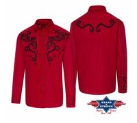 MASON Camisas Rojas Country Western Stars And Stripes Hombre