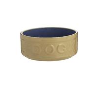 Mason Cash Cane and Blue Lettered Stoneware Dog Bowl, 15 cm