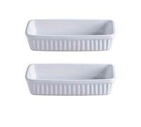 Mason Cash Colección Clásica Reactangular Gratin Bol 18cm Blanco (Paquete De 2) - Blanco