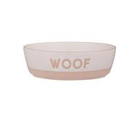Mason Cash Pets Woof - Cuenco para Perros | Capacidad de 550 ml | Cuenco de cerámica para Mascotas de 16 cm con Acabado Resistente a la Cera y diseño en ángulo