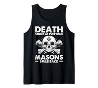 Masón Cráneo Cita Muerte Sonrisas Mason Humor Masonería Camiseta sin Mangas