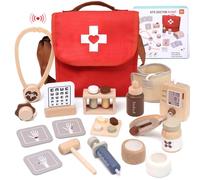 Masonbaby Maletin Medicos Juguete con Bolsa Médica, Termómetro, Estetoscopio y Otros Accesorios, Maletín Medico Juego de rol, Kit Medicos Niños Juguete Educativo para Niños y Niñas 3+ Años