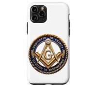 Masonic_symbol con "dedicate_charity, devoted_brotherhood" Carcasa para iPhone 11 Pro