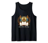 Masonic_symbol con "Light_truth_, Conocimiento" S&C Camiseta sin Mangas