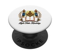 Masonic_symbol con "Light_truth_, Conocimiento" S&C PopSockets PopGrip Adhesivo