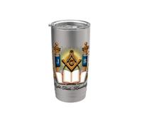 Masonic_symbol con "Light_truth_, Conocimiento" S&C Vaso térmico de acero inoxidable de doble pared