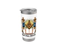 Masonic_symbol con "Light_truth_, Conocimiento" S&C Vaso térmico de acero inoxidable de doble pared