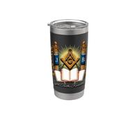 Masonic_symbol con "Light_truth_, Conocimiento" S&C Vaso térmico de acero inoxidable de doble pared