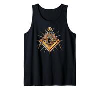 Masonic_symbol con "Masonic-Lodge Buildings_Silhouette" S&C Camiseta sin Mangas