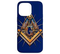 Masonic_symbol con "Masonic-Lodge Buildings_Silhouette" S&C Carcasa para iPhone 14 Pro Max