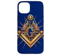 Masonic_symbol con "Masonic-Lodge Buildings_Silhouette" S&C Carcasa para iPhone 15 Plus