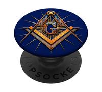 Masonic_symbol con "Masonic-Lodge Buildings_Silhouette" S&C PopSockets PopGrip Adhesivo