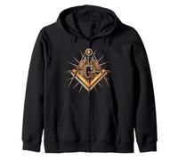 Masonic_symbol con "Masonic-Lodge Buildings_Silhouette" S&C Sudadera con Capucha