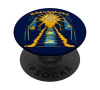 Masonic_symbol con "We Walk_in the Light of G" Masonic_s & c PopSockets PopGrip Adhesivo