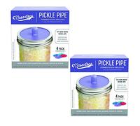 Masontops Pickle Pipes - Esclusas de Aire Impermeables para Fermentación - Boca Ancha Tapa para Frasco de fermentación Mason - Tapa de Silicón Premium