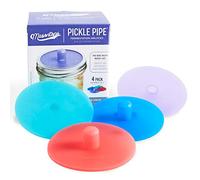 Masontops Pickle Pipes - Esclusas de Aire Impermeables para Fermentación - Boca Ancha Tapa para frasco de fermentación Mason - Tapa de Silicón Premium