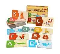 Masoog Juego de asignación de tarjetas para niños pequeños, números y letras, juego de aprendizaje temprano para viajes, coche, guardería y escuela