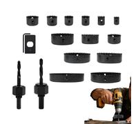 Masoog Juego de Sierras de Copa | Set de 13 Brocas para Taladro,Broca de sierra de corona,para taller, construcción, bricolaje, fabricación, madera blanda y contrachapado