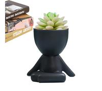 Masoog Maceta de cara con cabeza - Macetas de interior pequeñas macetas de cerámica | Macetas realistas en forma humana para cocina, baño, dormitorio, sala de estar