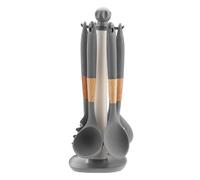 Masoog Utensilios de Cocina de Silicona,Set de 7 Piezas, Ahorra Espacio y Apto para Lavavajillas - Set de Herramientas de Cocina con Soporte Organizador,Para Ollas Sartenes Antiadherentes, Horneado,