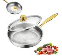 MASORCHID Titanium Pans for Cooking, Titanium Nonstick Frying Pans and Skillets with Lid,10/11/12/13 Inch Hammered Pan Pro, PFAS/PFOA/PTFE Free Cookware Set (13in)