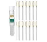 MASPHY 30 agujas de costura, agujas de ojos grandes de 3,7 cm, juego de agujas de bordar, agujas romas de ojos grandes con botella transparente para coser a mano, lana, cuero, artesanía
