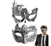 Masque de carnaval, máscara de mascarada de encaje | 2x de cara vintage - Juego de masques de mascarada brillante, accesorios de cosplay para carnaval de Halloween
