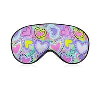 Masque de sommeil pour les yeux, cache-yeux, masque de sommeil cómoda para les voyages en avion, le yoga, la sieste, motivo licornes violetas y rosas para niñas