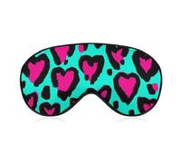 Masque de sommeil pour les yeux, cache-yeux, masque de sommeil confortable para les voyages en avion, le yoga, la sieste, imprimé léopard rose et vert