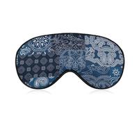Masque de sommeil pour les yeux, cache-yeux, masque de sommeil confortable para les voyages en avion, le yoga, la sieste, motive cachemire bleu