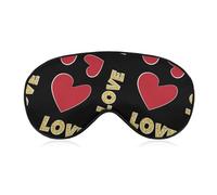 Masque de sommeil pour les yeux, cache-yeux, masque de sommeil confortable para les voyages en avion, le yoga, la sieste, motive cœur rouge, doré et noir, Saint-Valentin