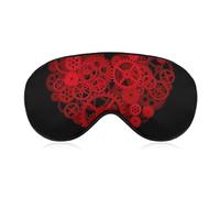 Masque de sommeil pour les yeux, cache-yeux, masque de sommeil confortable para les voyages en avion, le yoga, la sieste, engrenages Steampunk, cœur rouge, Saint-Valentin