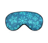 Masque de sommeil pour les yeux, cache-yeux, masque de sommeil confortable para les voyages en avion, le yoga, la sieste, decorations de Noël, flocons de neige bleus