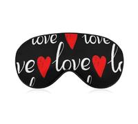 Masque de sommeil pour les yeux, cache-yeux, masque de sommeil confortable para les voyages en avion, le yoga, la sieste, motive coeurs rouges et noirs de la Saint-Valentin
