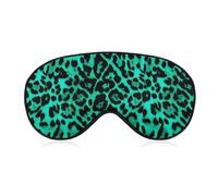 Masque de sommeil pour les yeux, cache-yeux, masque de sommeil confortable para les voyages en avion, yoga, sieste, imprimado léopard turquesa et vert