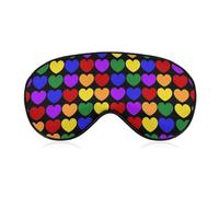 Masque de sommeil pour les yeux, cache-yeux, masque de sommeil confortable para les voyages en avion, yoga, sieste, arc-en-ciel LGBTQ coloré, cœur d'amour LGBT