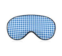 Masque de sommeil unisexe doux, sangle réglable, petit masque bleu à carreaux for les yeux, ideal for les voyages en avion, le yoga, la sieste
