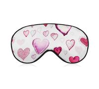 Masque de sommeil unisexe doux, sangle réglable pour voyage en avion, masque pour les yeux motive cœur rouge pour la Saint-Valentin, pour la sieste en avion et le yoga