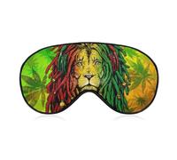 Masque de sommeil unisexe doux, sangle réglable pour voyage en avion, masque pour les yeux, motive drapeau rasta, feuille de cannabis, rastafari, reggae, lion, pour voyage en avion, yoga, sieste