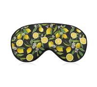Masque de sommeil unisexe doux, sangle réglable pour voyage en avion, masque pour les yeux, motive feuilles, citron, fleurs, masque pour les yeux floral pour voyage en avion, yoga, sieste