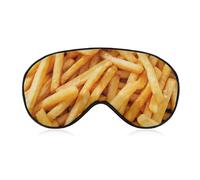 Masque de sommeil unisexe doux, sangle réglable pour voyage en avion, masque pour les yeux motive frites pour la sieste en avion et le yoga
