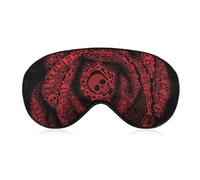 Masque de sommeil unisexe doux, sangle réglable pour voyage en avion, masque pour les yeux with motive tête de mort et rose rouge, pour la sieste en avion, le yoga