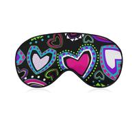 Masque doux, motivo corazones colores bohème sur fond noir, cómoda para fiestas.