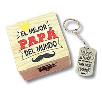 masqueprecios Llavero los besos de mi padre, son los mejores aunque a veces pinchen, más caja el mejor papá, para padres, regalo de hija, hijo, regalo del día del padre