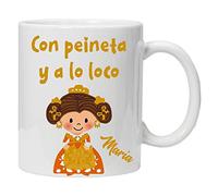 masqueprecios Taza Soy Fallera con Peineta y a lo Loco - Regalo Fallas Valencia