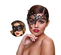 Masquerade Máscara para Parejas Mujeres Metal Rhinestone Venecia Pretty Party Prom Ball Mask Máscara de Lujo de Metal con Encaje Máscara 2 Pack